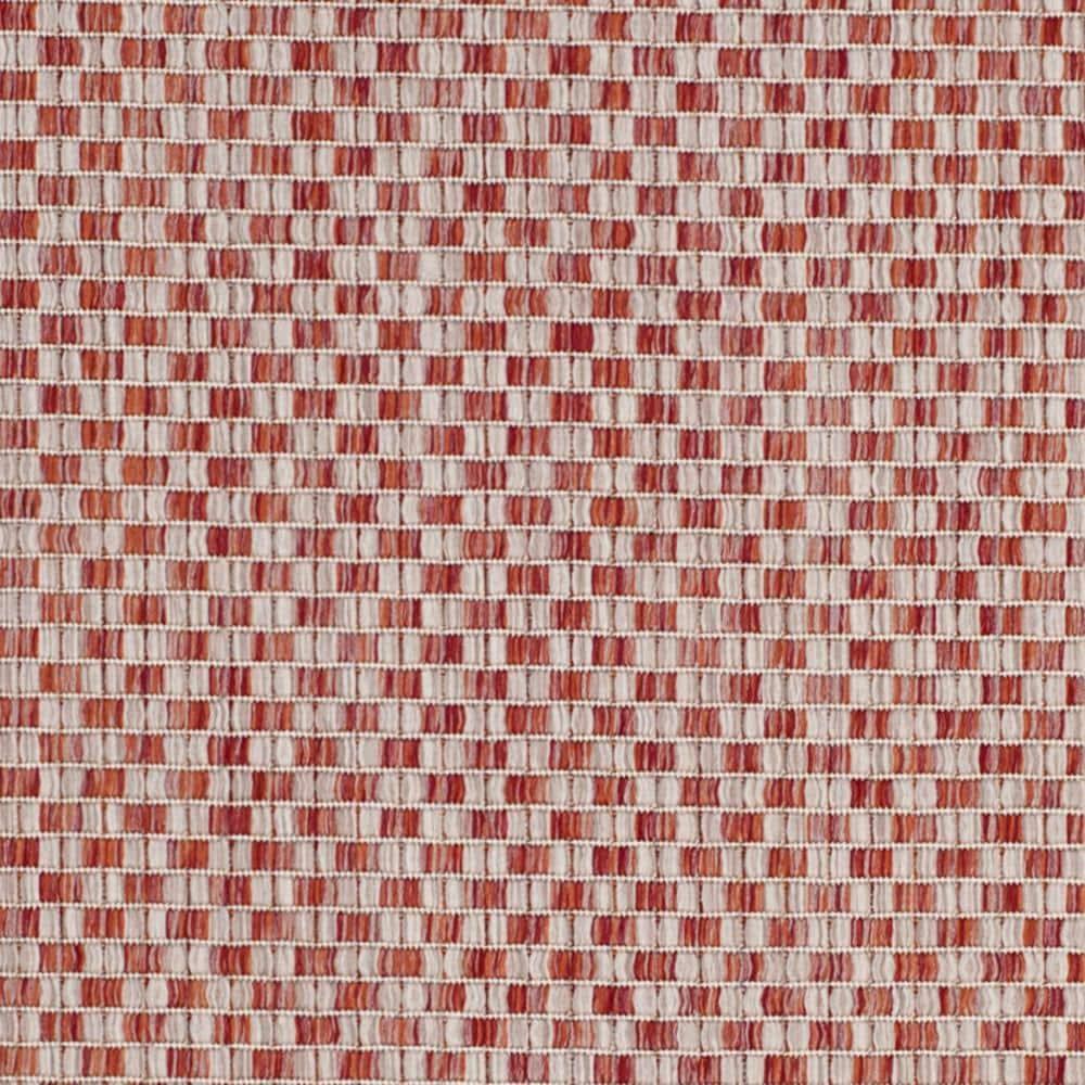 SAFAVIEH Courtyard Blair Geometric Indoor/Outdoor Area Rug, 4' x 5'7", Rust/Light Grey