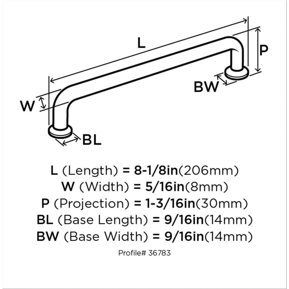Amerock Factor 7-9/16 inch (192mm) Center-to-Center Polished Chrome Cabinet Pull
