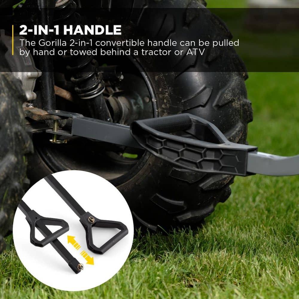 Gorilla Carts Heavy Duty 12 Cubic Foot Poly Yard Dump Cart, Garden Wheelbarrow Wagon with Pneumatic Flat Free Tires for Outdoor Lawn Utility, Black