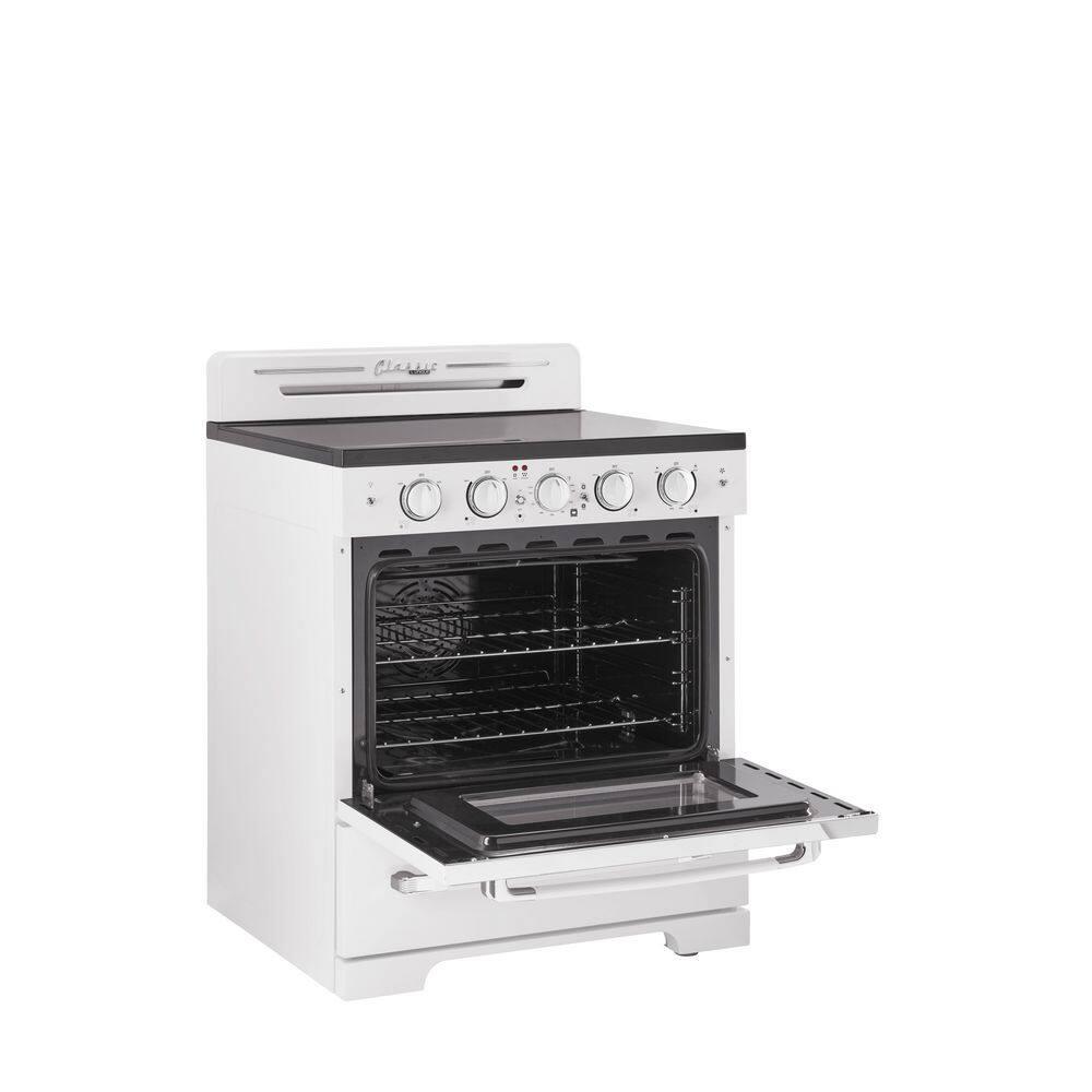 Unique Appliances Classic Retro 30" 5 Element 3.9 cu. ft. Freestanding Electric Glass Top Range with Convection Oven UGP-30CR EC W