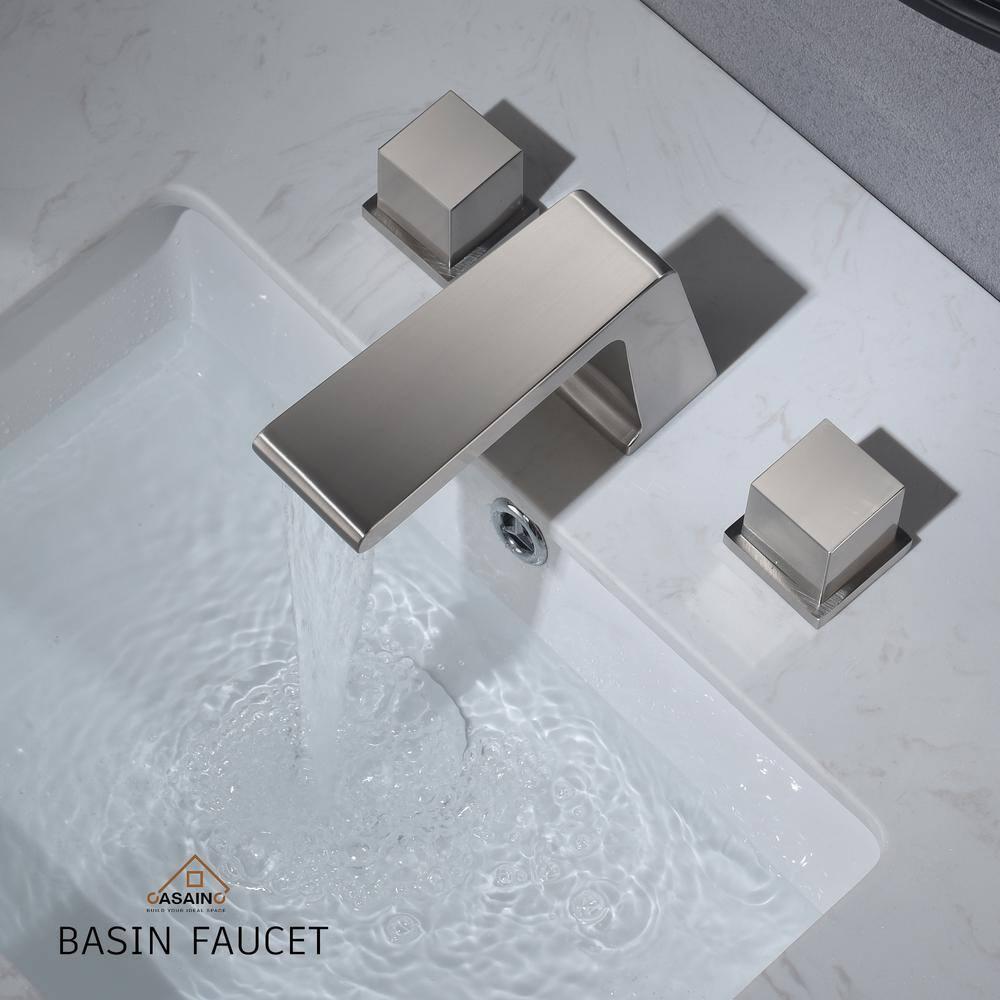 Widespread Faucet 2-Handle Bathroom Faucet with 3 Holes and Pop Drain