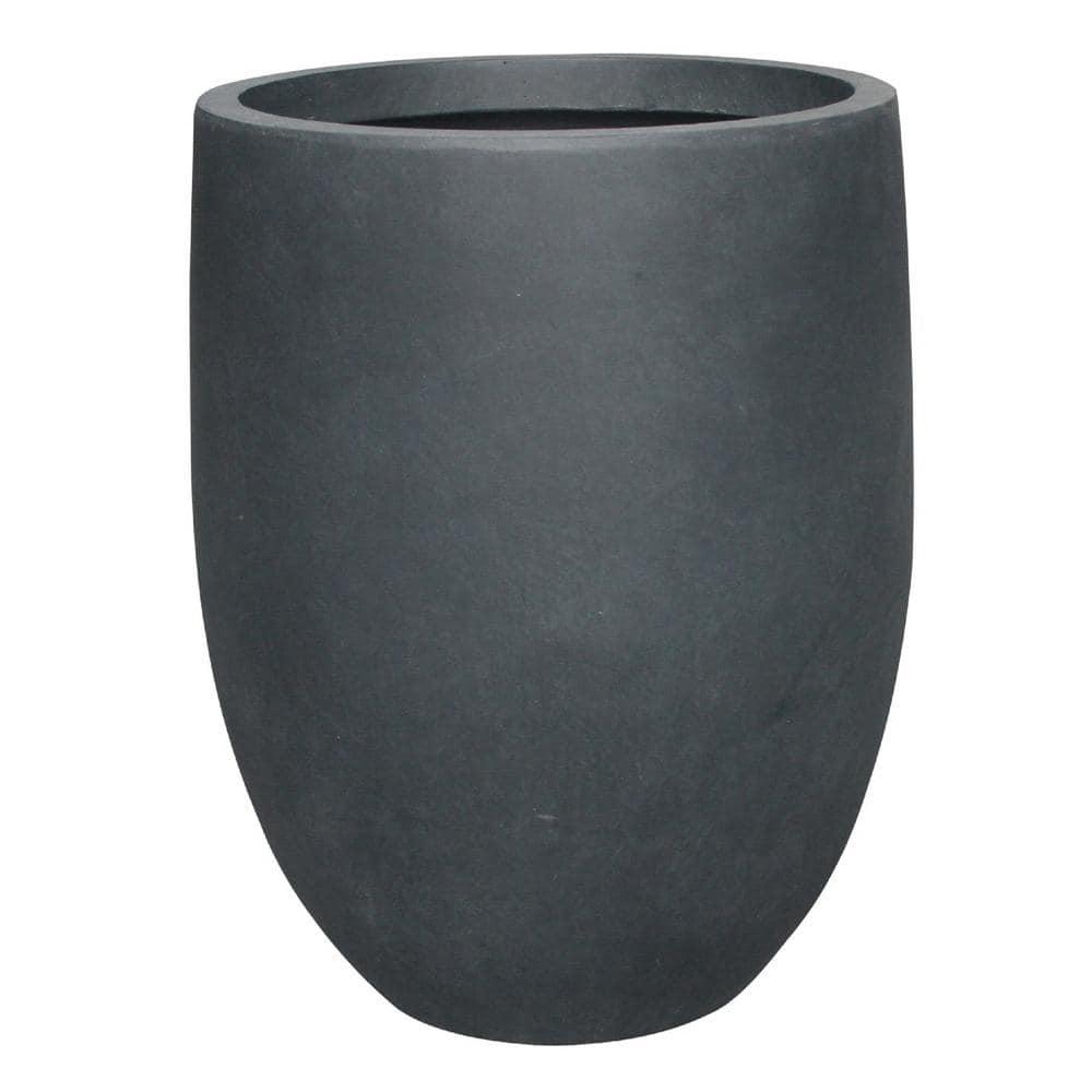 Rosemead Home & Garden, Inc. 17" Wide Kante Modern Concrete/Fiberglass Indoor Outdoor Planter Pot Charcoal Gray: Weather-Resistant
