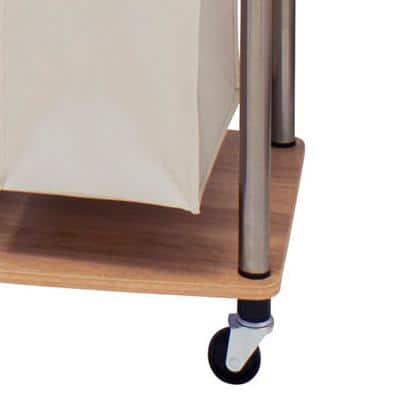 Modern Laundry Center with Wheels, 6 Load Capacity, Steel Frame, Light Ash Wood Grain Laminate