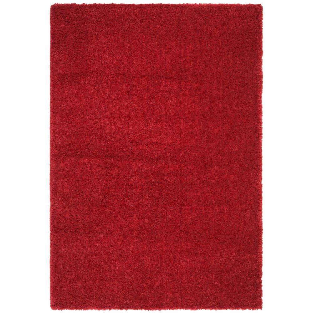 August Shag 900 AUG900 Power Loomed Indoor Area Rug - Red - 6'x9' - Safavieh