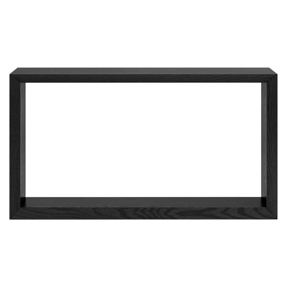 Evelyn&Zoe Osmond 55" Wide Rectangular Console Table, Black Grain
