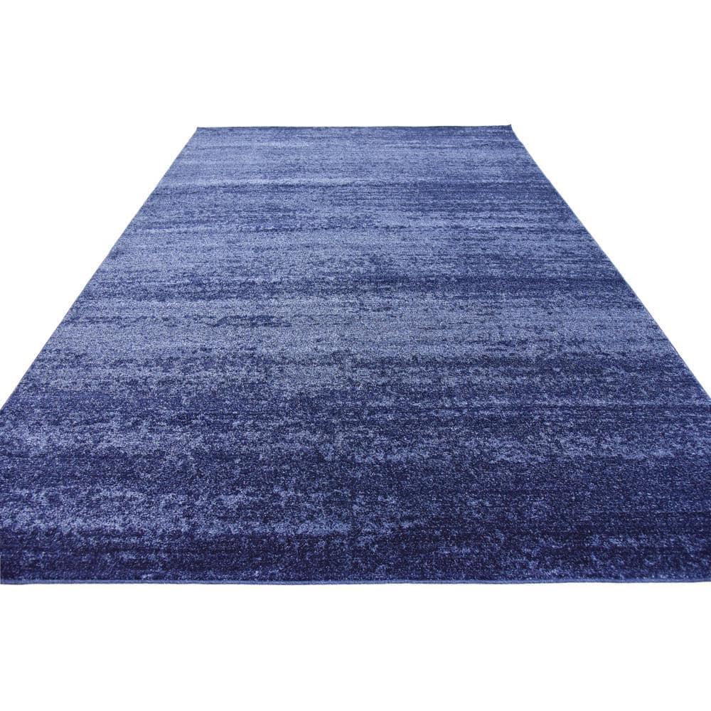 Unique Loom Del Mar Collection Area Rug - Lucille (7' 1" x 10' Rectangle Navy Blue/Ivory)