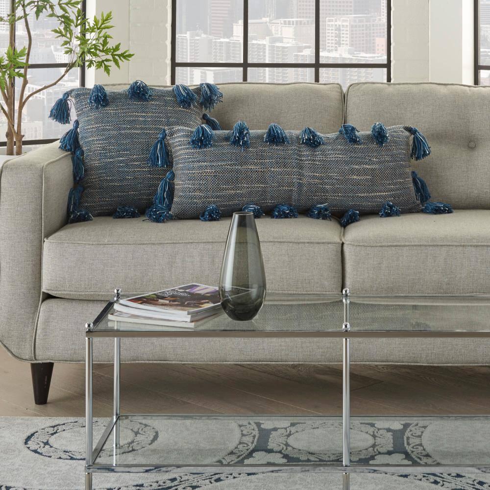 Mina Victory 18" Polyester Blend Throw Pillow With Tassels