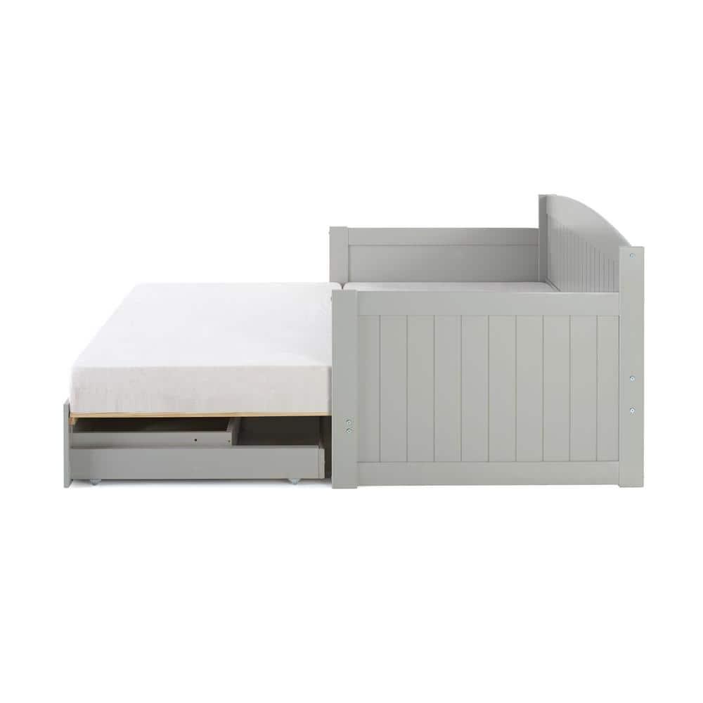 Alaterre Furniture King Harmony Kids' Daybed with Conversion Dove Gray