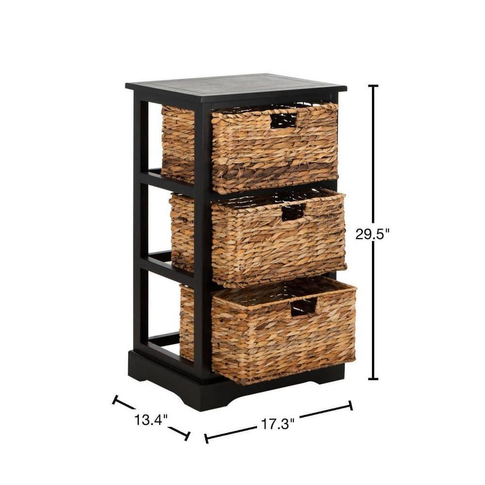 Halle Storage Side Table - AMH5738 - Distressed Black - Safavieh Couture