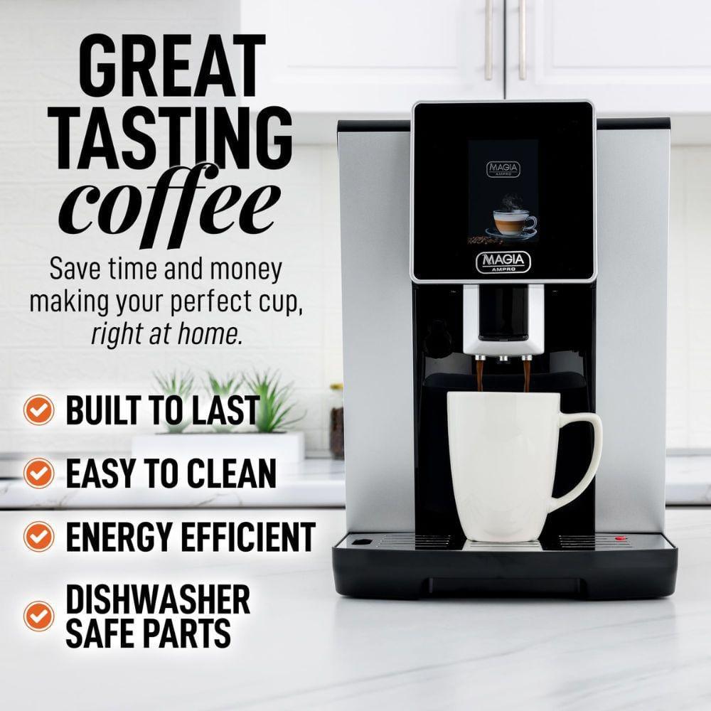 Magia AMPRO Automatic Espresso Machine with Grinder, Super Automatic Coffee Machine and Milk Frother by Zulay Kitchen