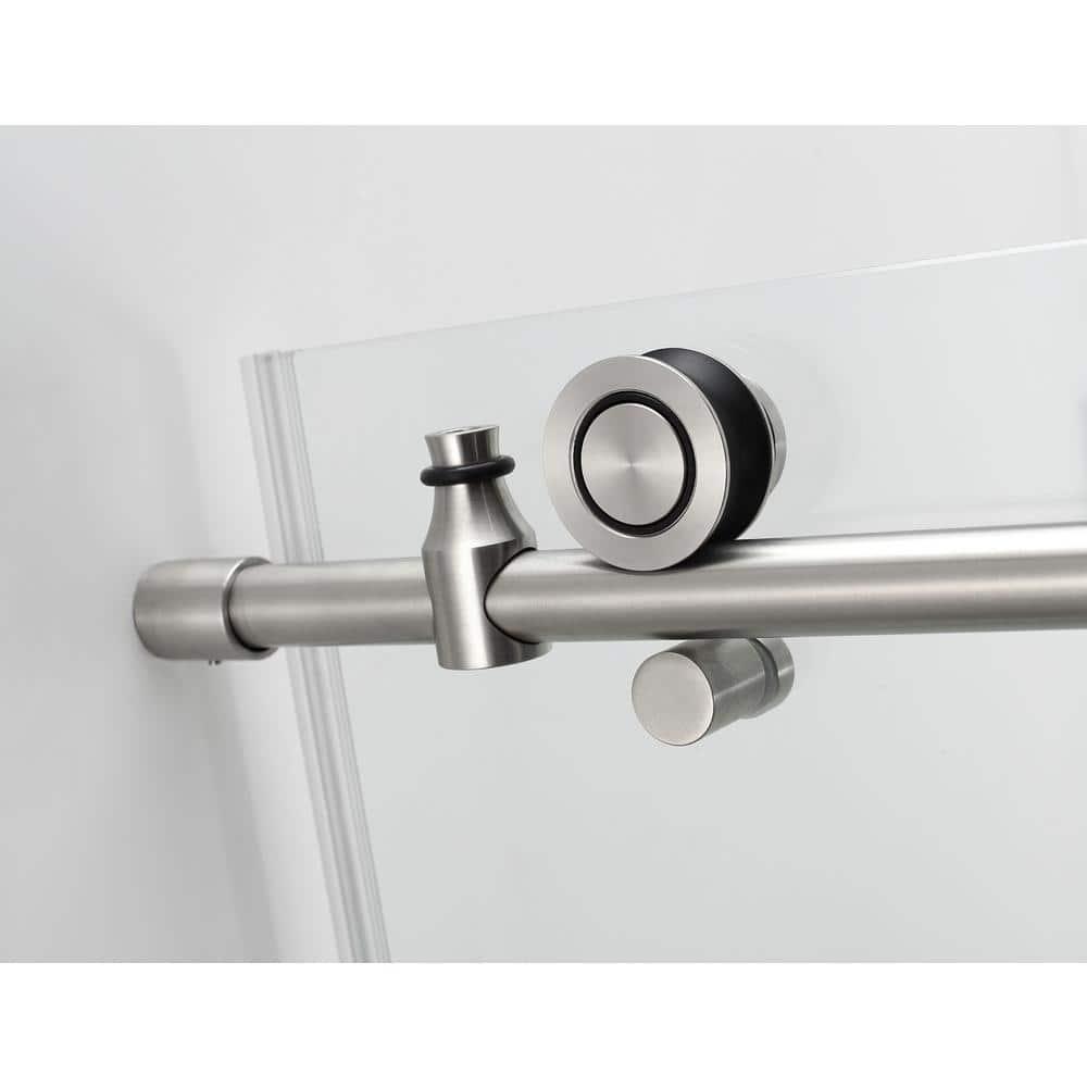 Coraline XL 56" W x 80" H Single Sliding Frameless Shower Door