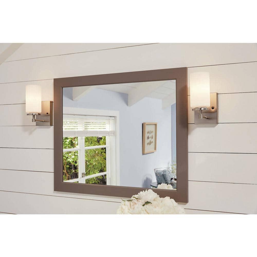 Alturas 4.375 in. Brushed Nickel Modern Contemporary Wall Sconce Vanity Light with Satin Etched Glass Shade
