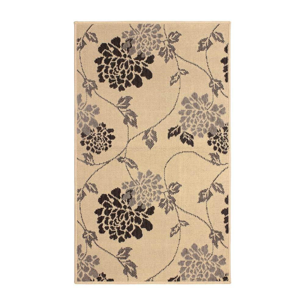 Laura Ashley Laura Ashley Jaya Stencil Chrysanthemum Beige Indoor/Outdoor Area Rug