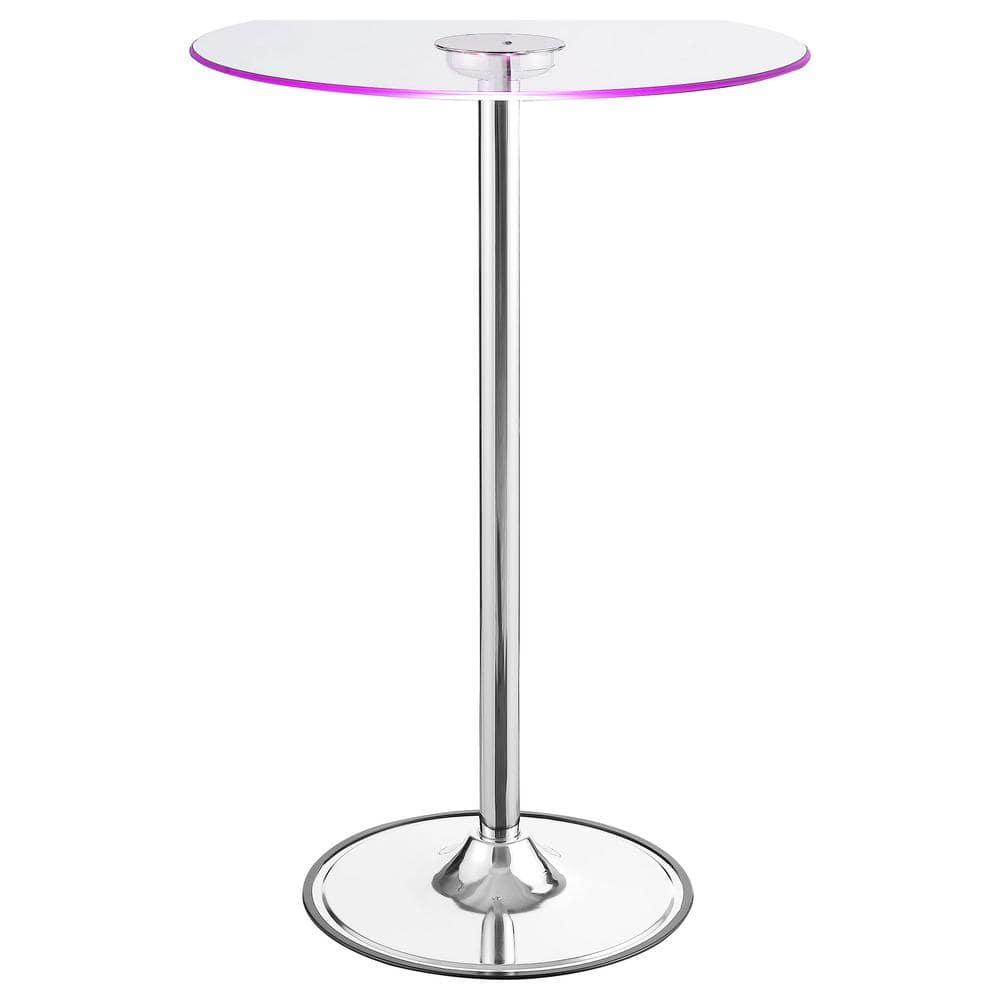 LED Bar Table Chrome and Clear