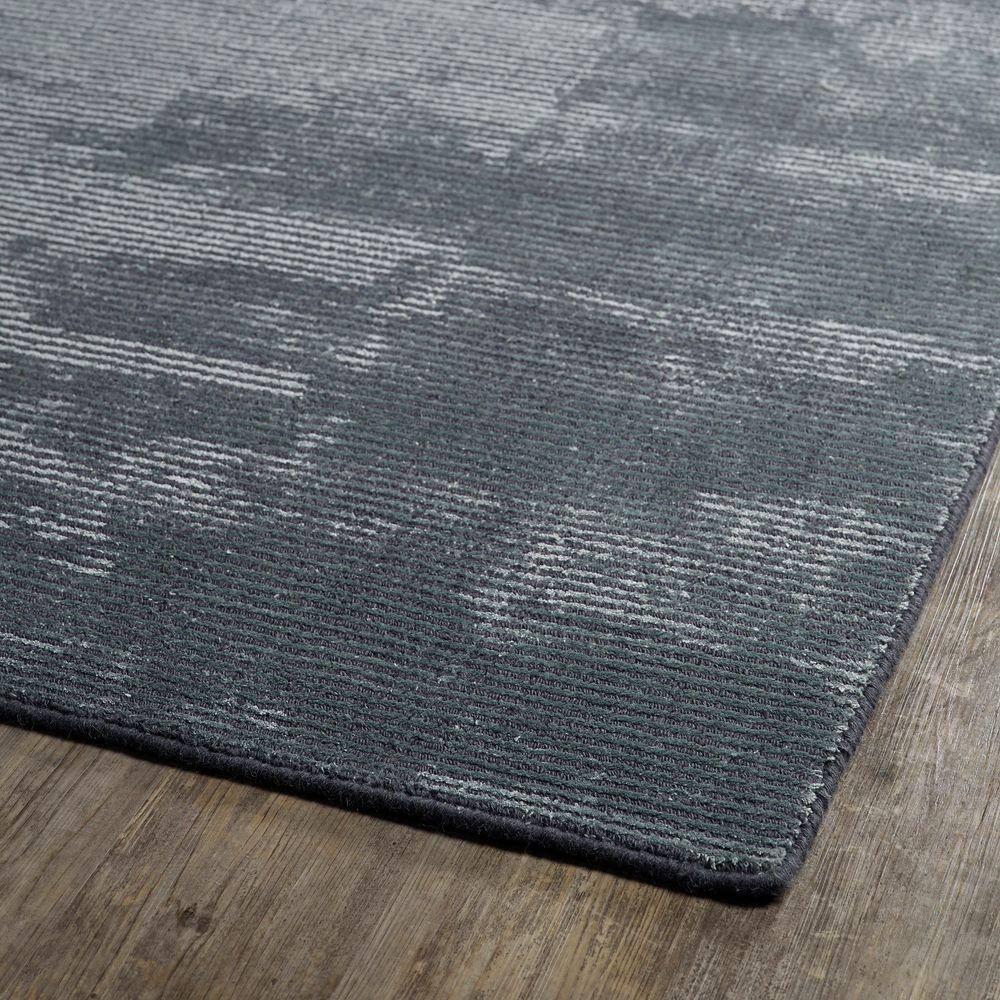 Carbon Dark Grey Handmade Wool and Viscose Rug 2' x 3'