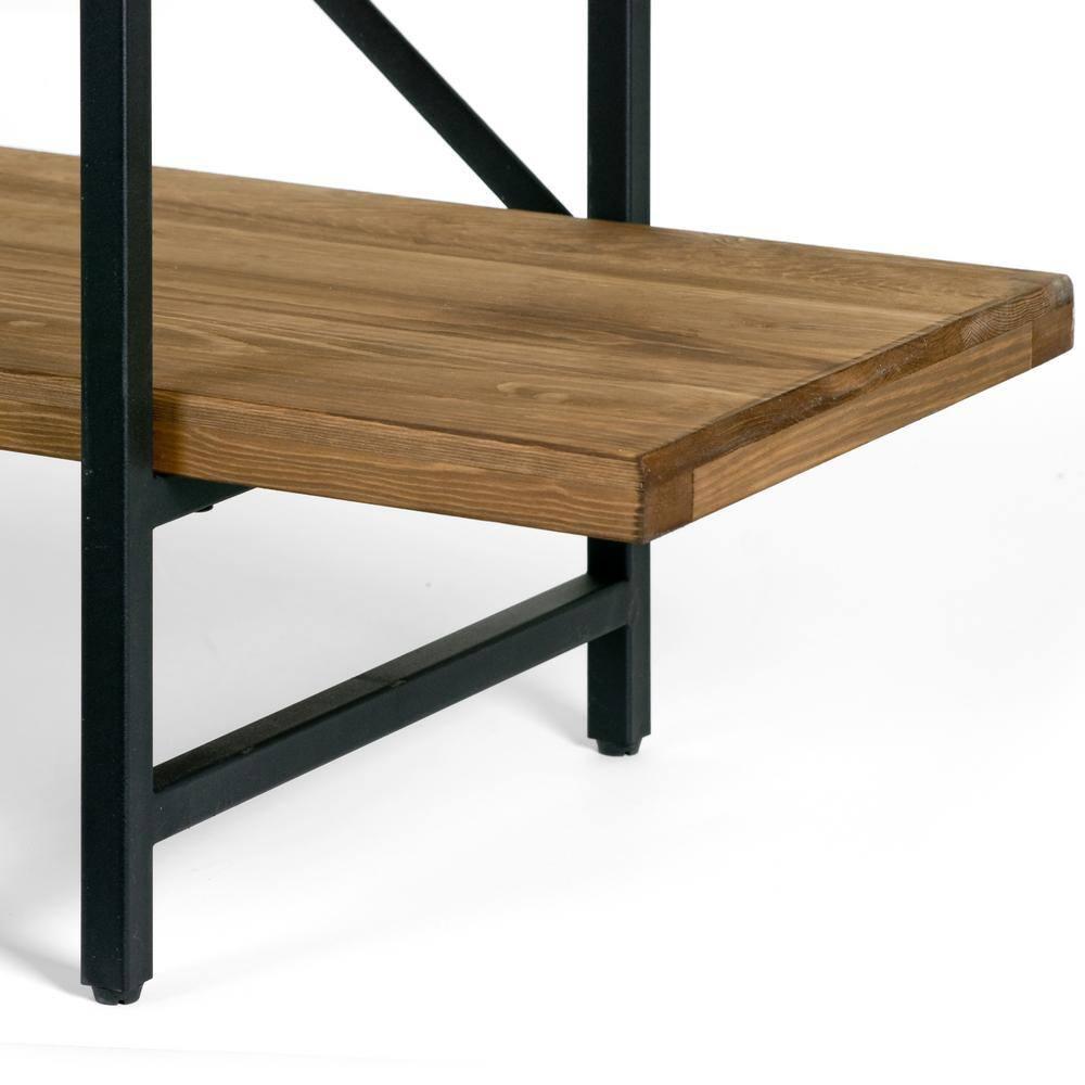 Glamour Home Ailis 56" 3-Wide-Shelf Modern Wood Etagere Bookcase in Brown