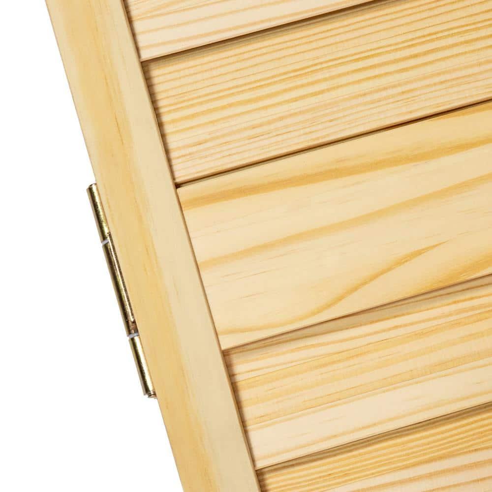 Kimberly Bay Louvered Wood Unfinished Plantation Bi-Fold Door