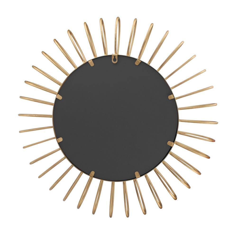 24" Metal Sunburst Round Hanging Wall Mirror Gold - Stonebriar Collection