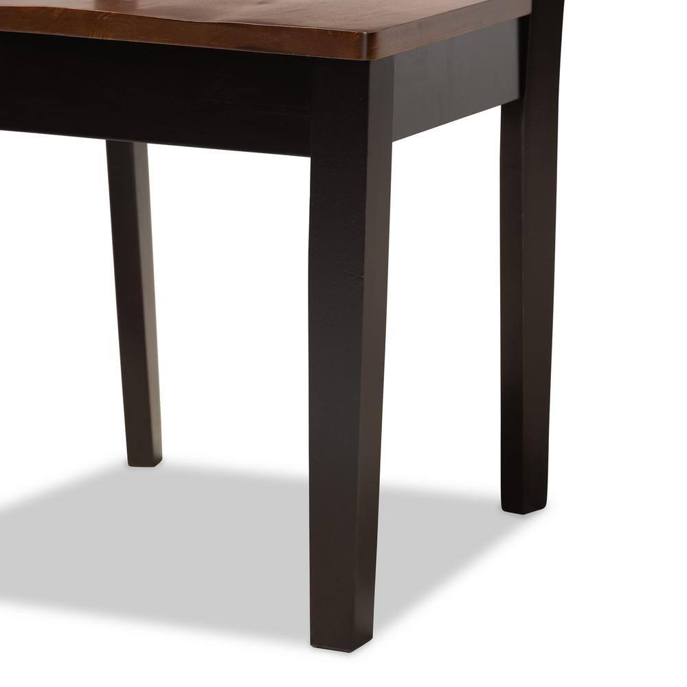 2pc Wood Gervais Two-Tone Dining Chair Set Dark Brown - Baxton Studio