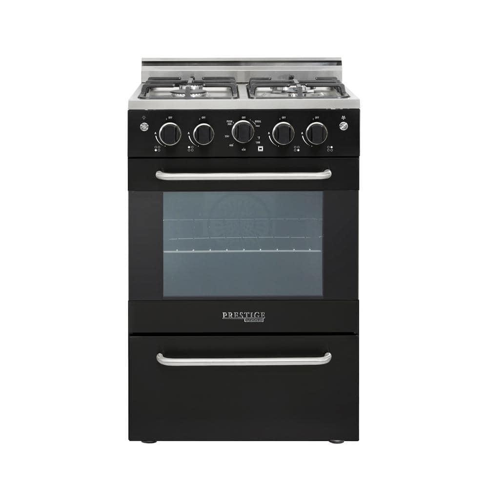 Unique Appliances Prestige 23.5" 4 burner 2.3 cu. ft. Freestanding Gas Range with Convection Oven UGP-24V PC1 B