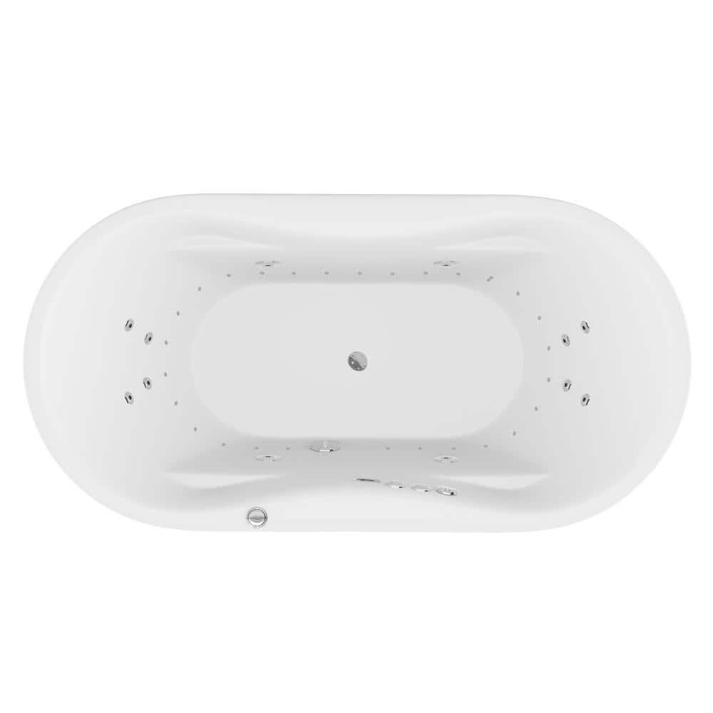 Lori 71.25” x 35.5” Freestanding Whirlpool and Air Acrylic Bathtub