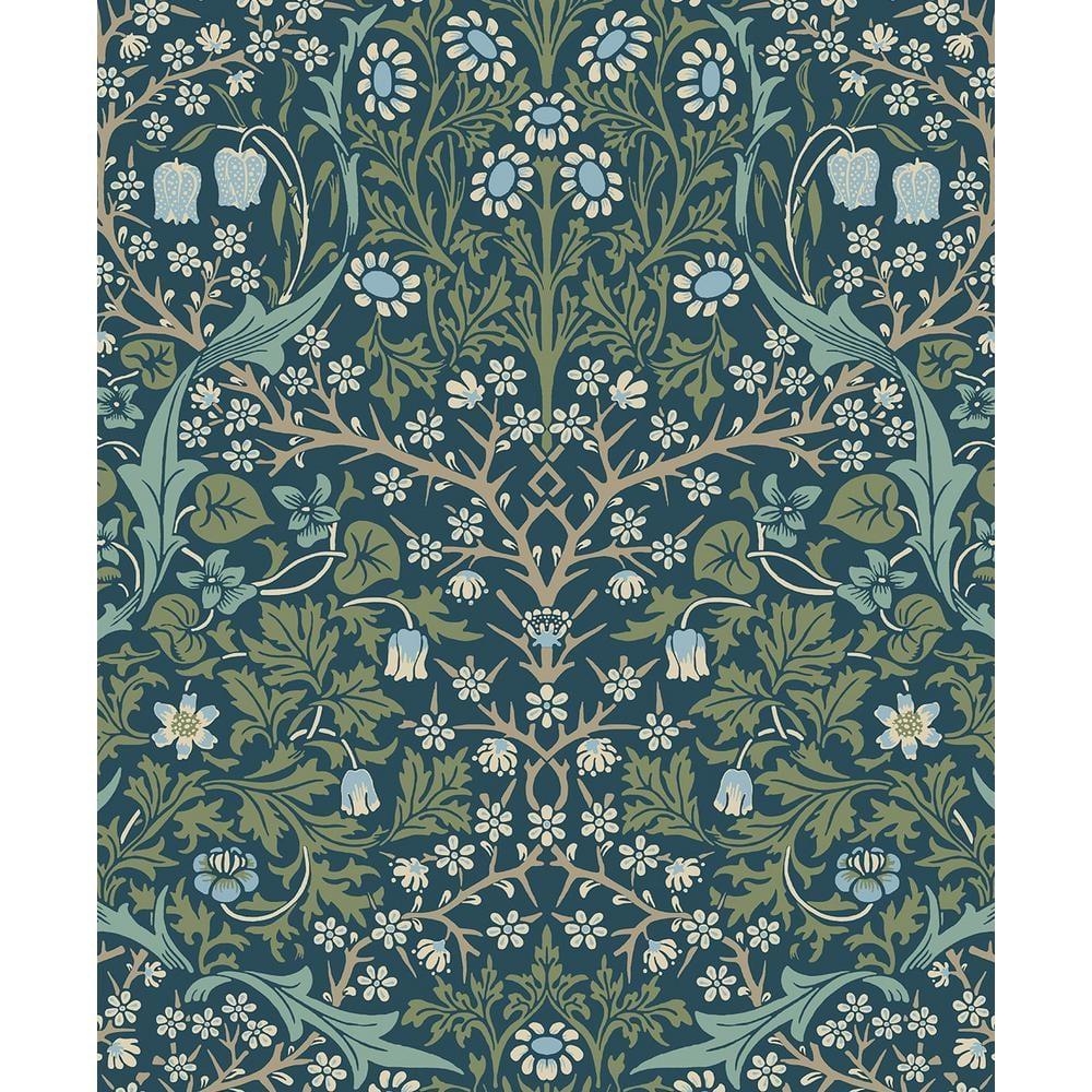 NextWall Victorian Garden Peel and Stick Wallpaper: Removable Vinyl, Vintage Floral, Botanical Matte Finish, 31.35 Sq Ft Coverage