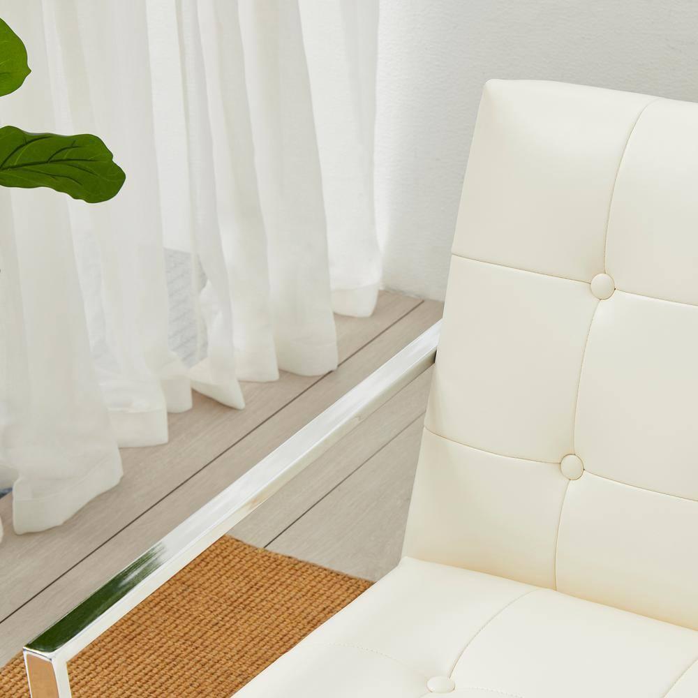 Siebo 30'' Wide Tufted Cream Armchair