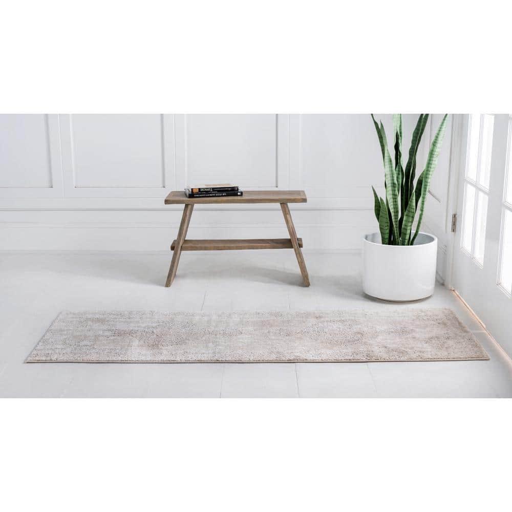 Unique Loom Portland Collection Area Rug - Woodburn (2' 2" x 12' Runner Ivory/Beige)