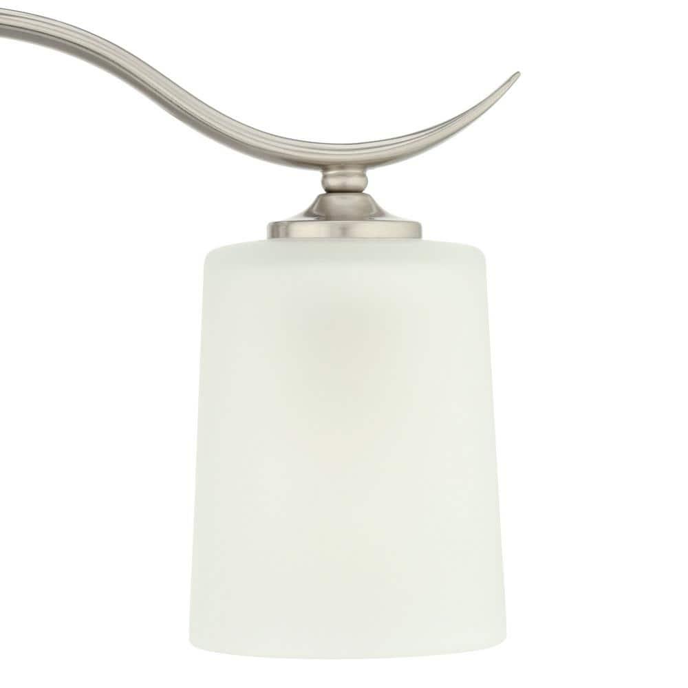 Progress Lighting Inspire 3-Light Wall Light, Brushed Nickel, Etched Glass Shade