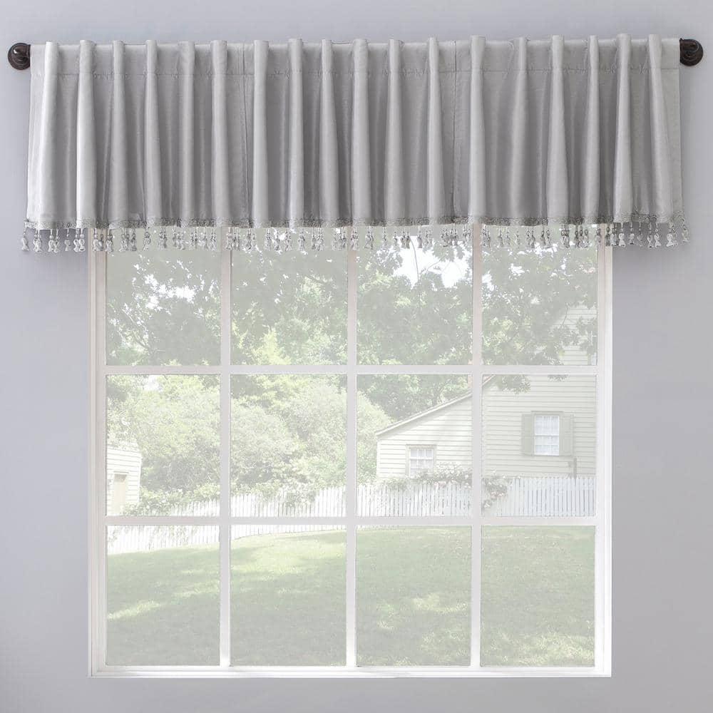 Sun Zero Sun Zero Evelina Faux Dupioni Silk Thermal Extreme 100% Blackout Back Tab Window Valance
