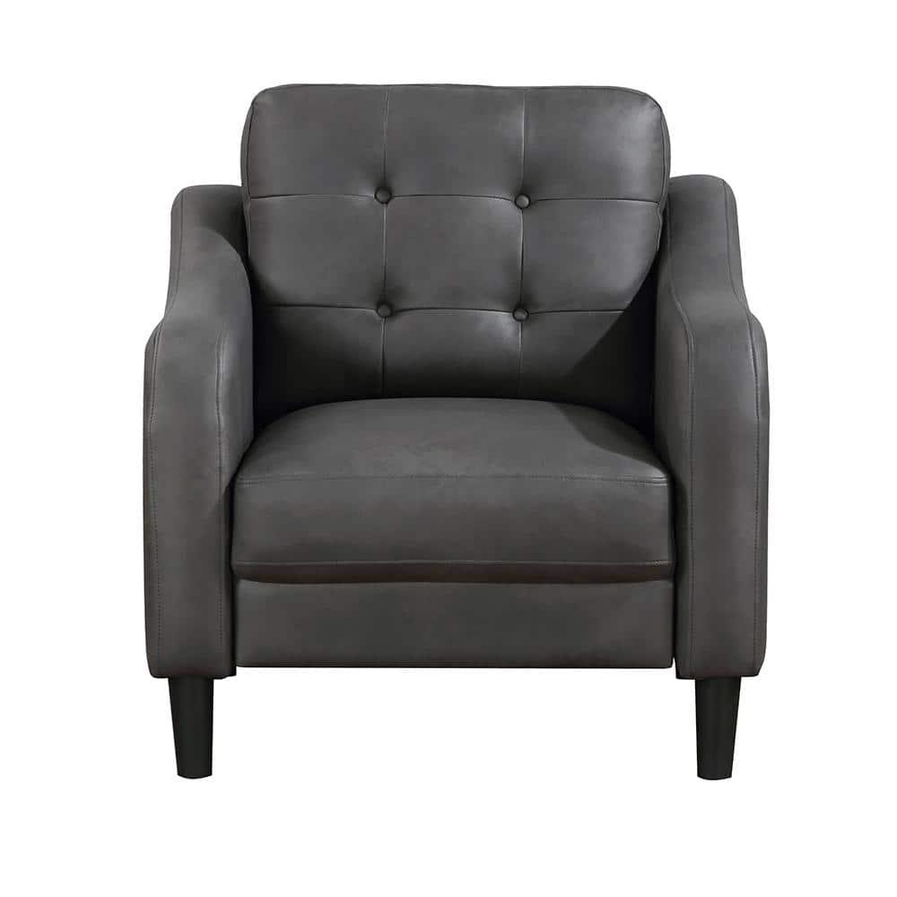 Lexicon Mallory Polished Microfiber Chair in Gray