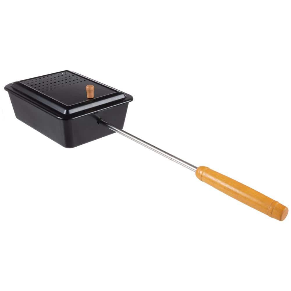 Great Northern Popcorn Campfire Popcorn Popper - Old Fashioned Popcorn Maker with Nonstick Finish and Extended Handle - Camping Gear and Campfire Cooking Equipment by Great Northern Popcorn (Black)