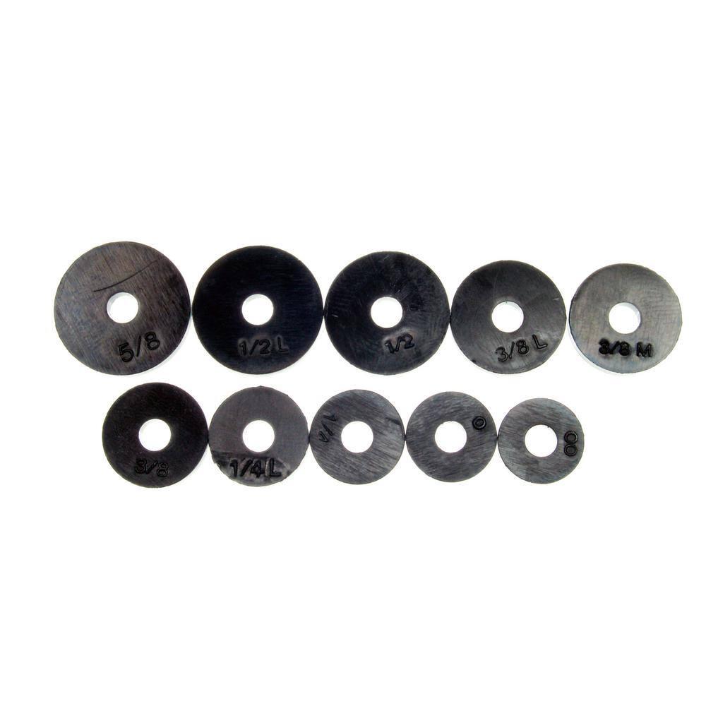 Danco 100-Piece Assorted Black Rubber Flat Washer Set