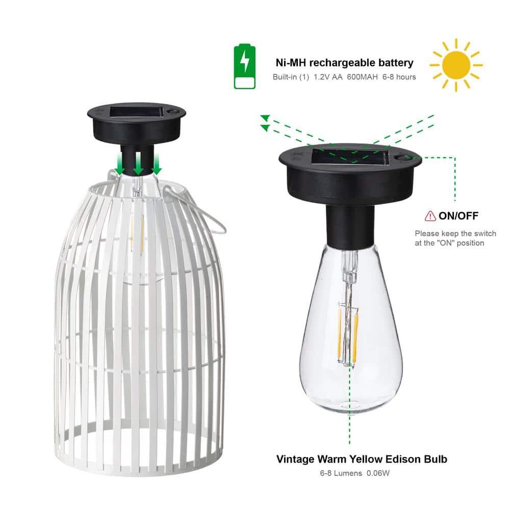 Glitzhome 9.75'' Integrated LED Outdoor Lantern (Set of 2)