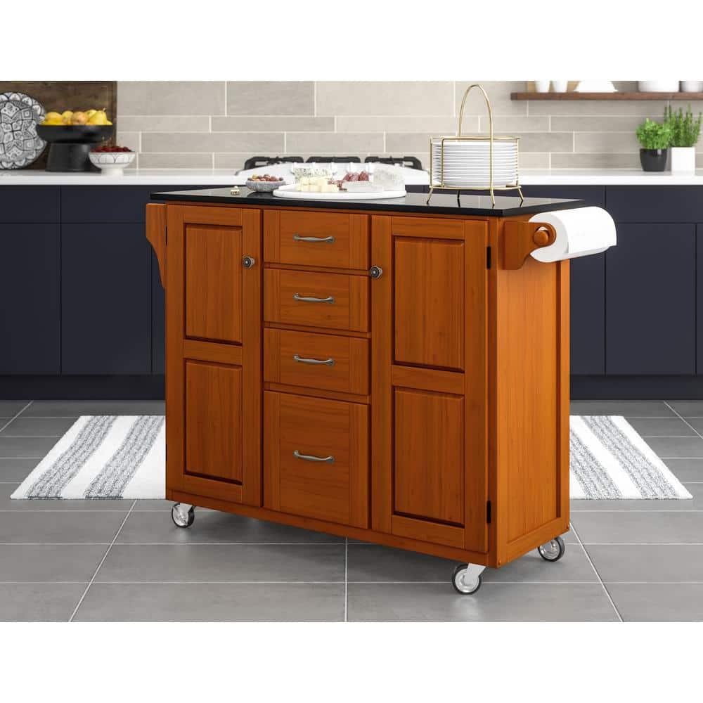 Homestyles Create-a-Cart Wood Rolling Kitchen Cart in Brown