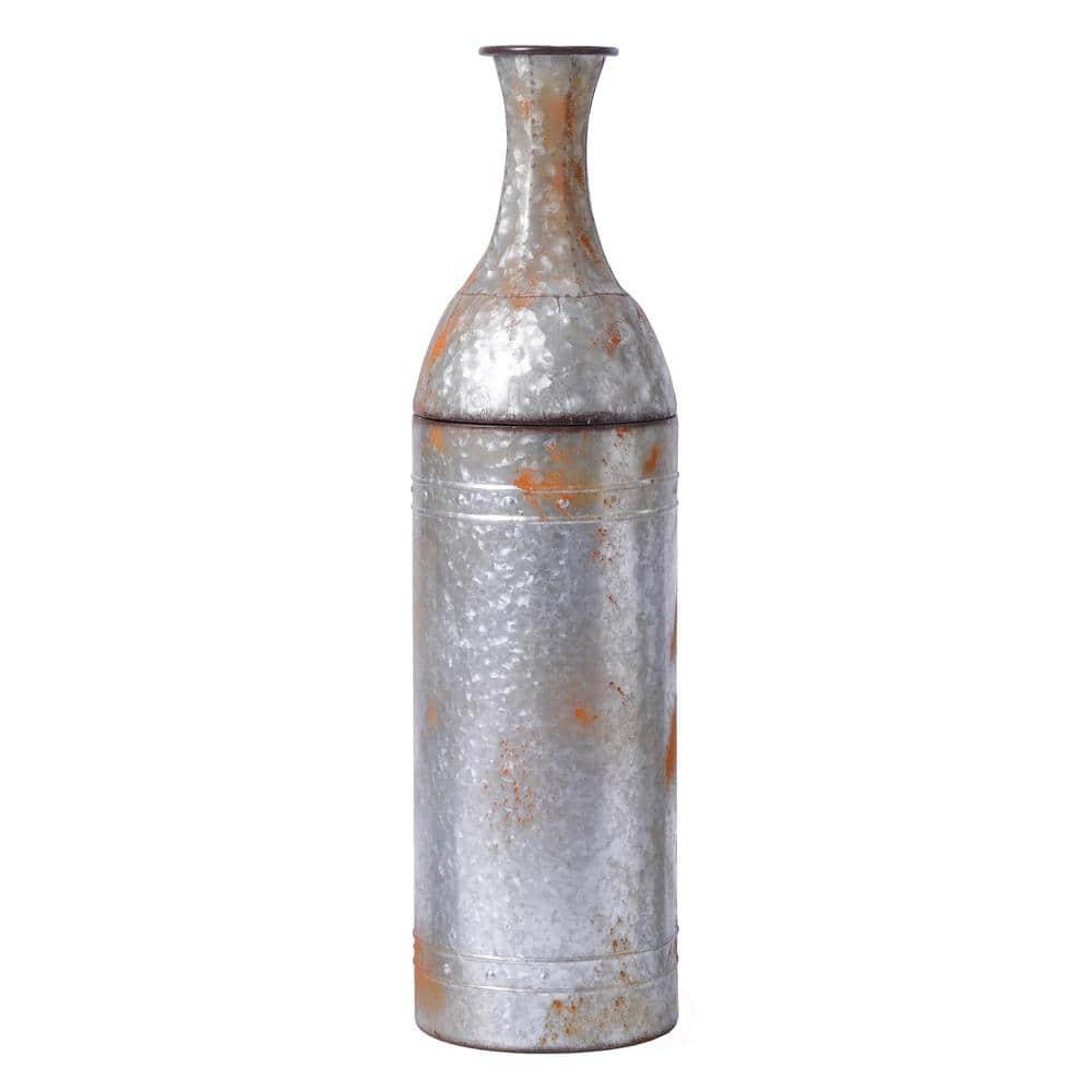 Vintiquewise 33" Rustic Farmhouse Style Galvanized Metal Floor Vase Decoration, Medium