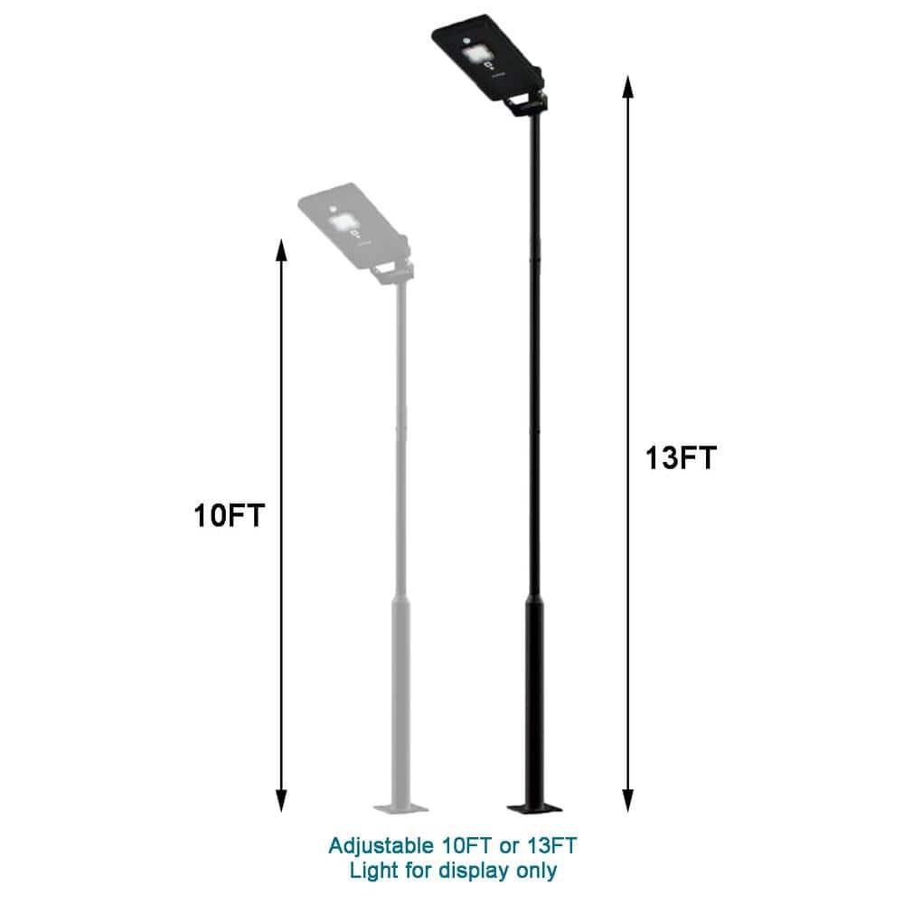2.5 in - 3 in. up to 13 ft. Black Outdoor Universal Metal Light Post Pole w/ Metal Rebar Cage