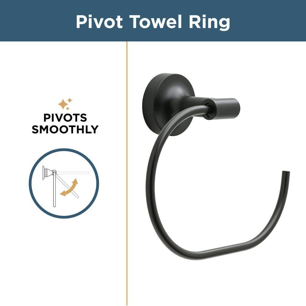 Voisin Round Open Towel Ring Bath Hardware Accessory in Matte Black