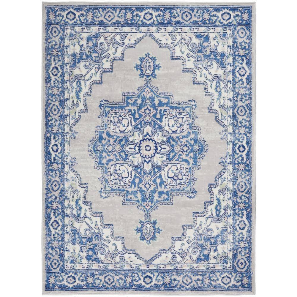 Nourison Whimsicle WHS03 Indoor only Area Rug - Grey Blue 5' x 7'