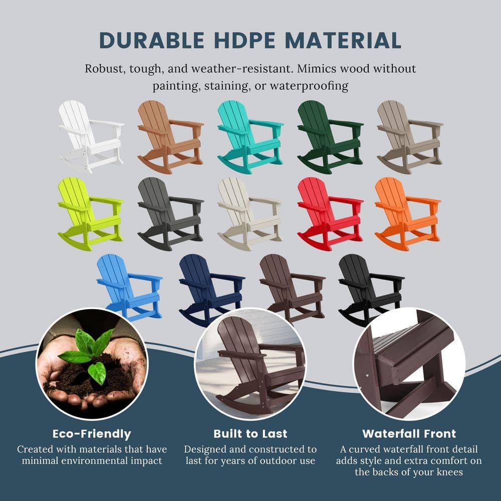 Polytrends  Laguna Hdpe All Weather Outdoor Patio Rocking Chair Dark Brown