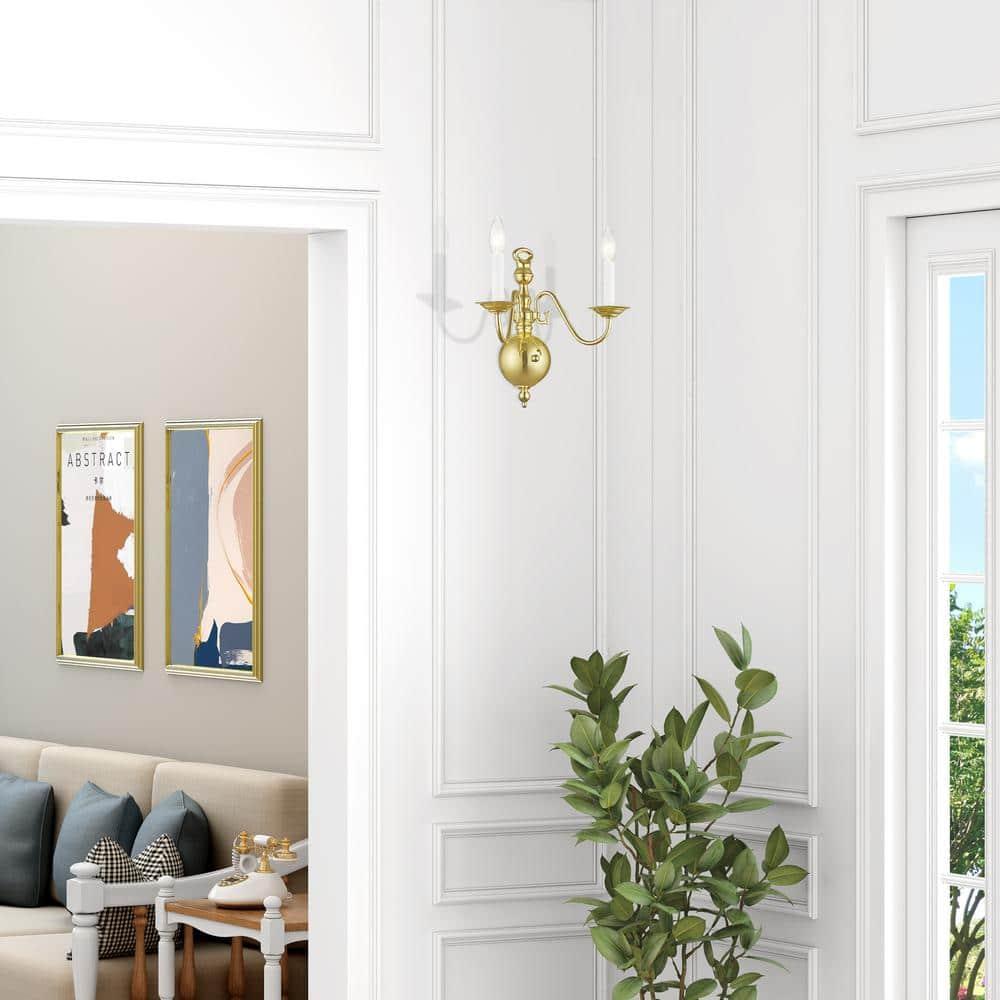 Livex Lighting Williamsburgh 2 - Light Wall Light in  Polished Brass