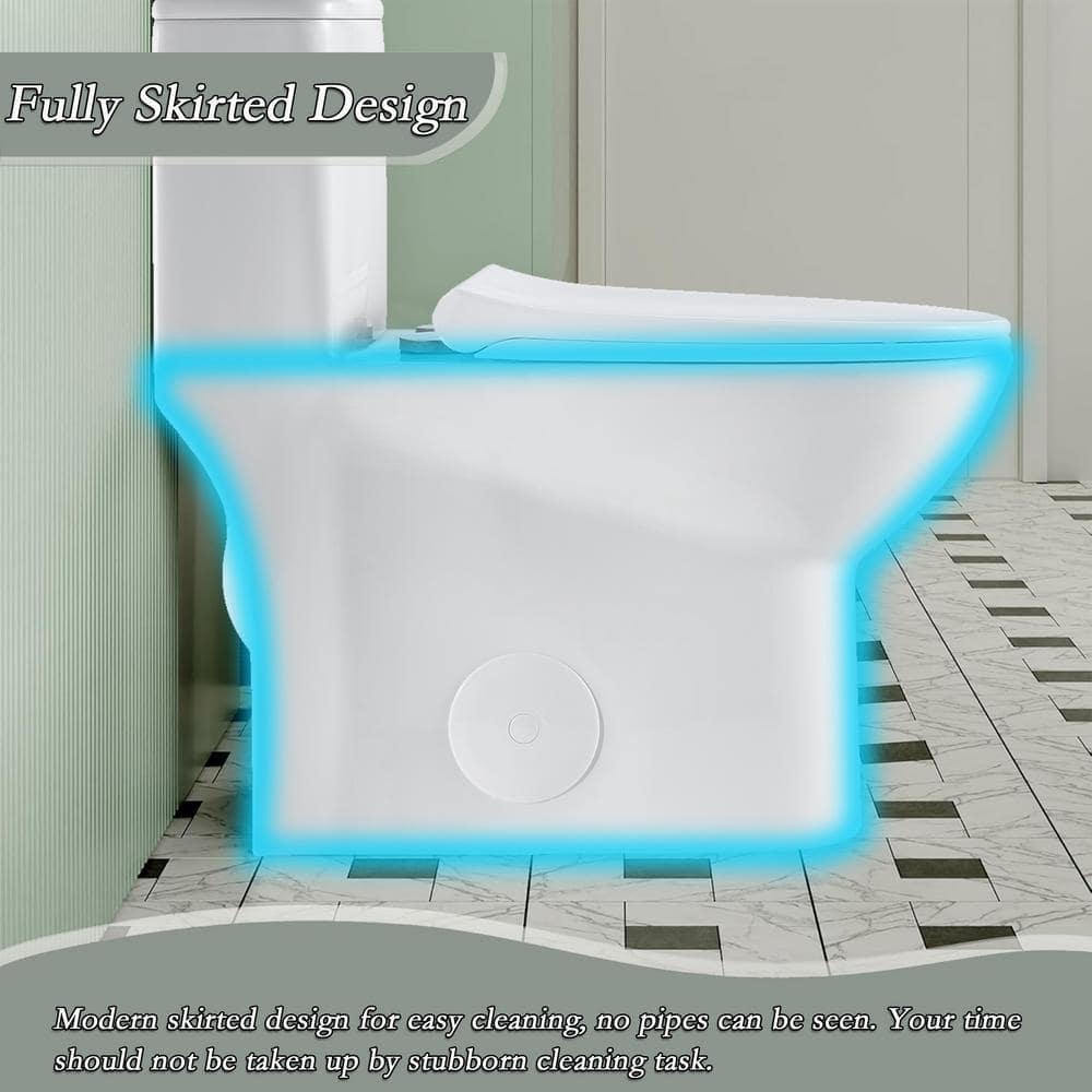 1.1/1.6 GPF Elongated Comfort Height Super Quite Flushing Floor Mounted One-Piece Toilet