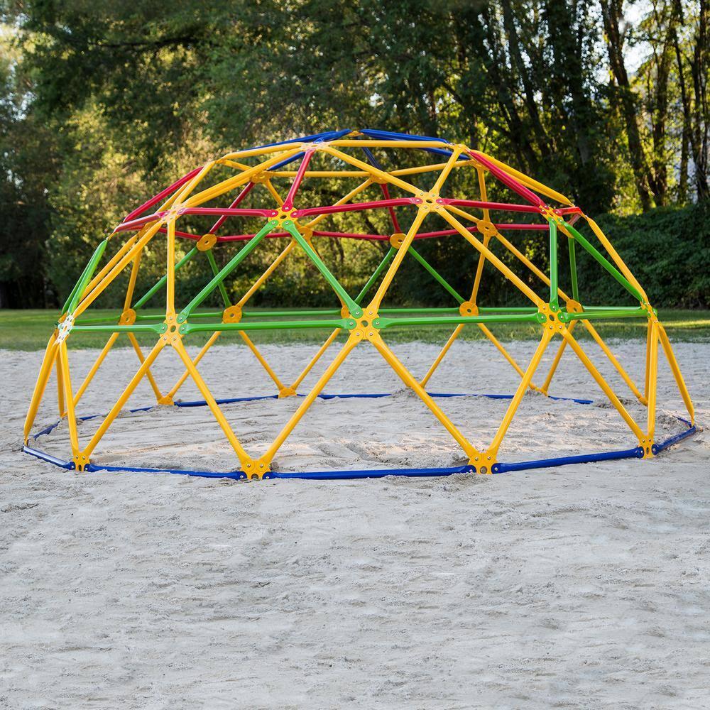 Skywalker Sports Geo Dome Climber Swing Set, Jungle Gym for Kids Outdoor Backyard with Basketball Hoop, Swing Bar