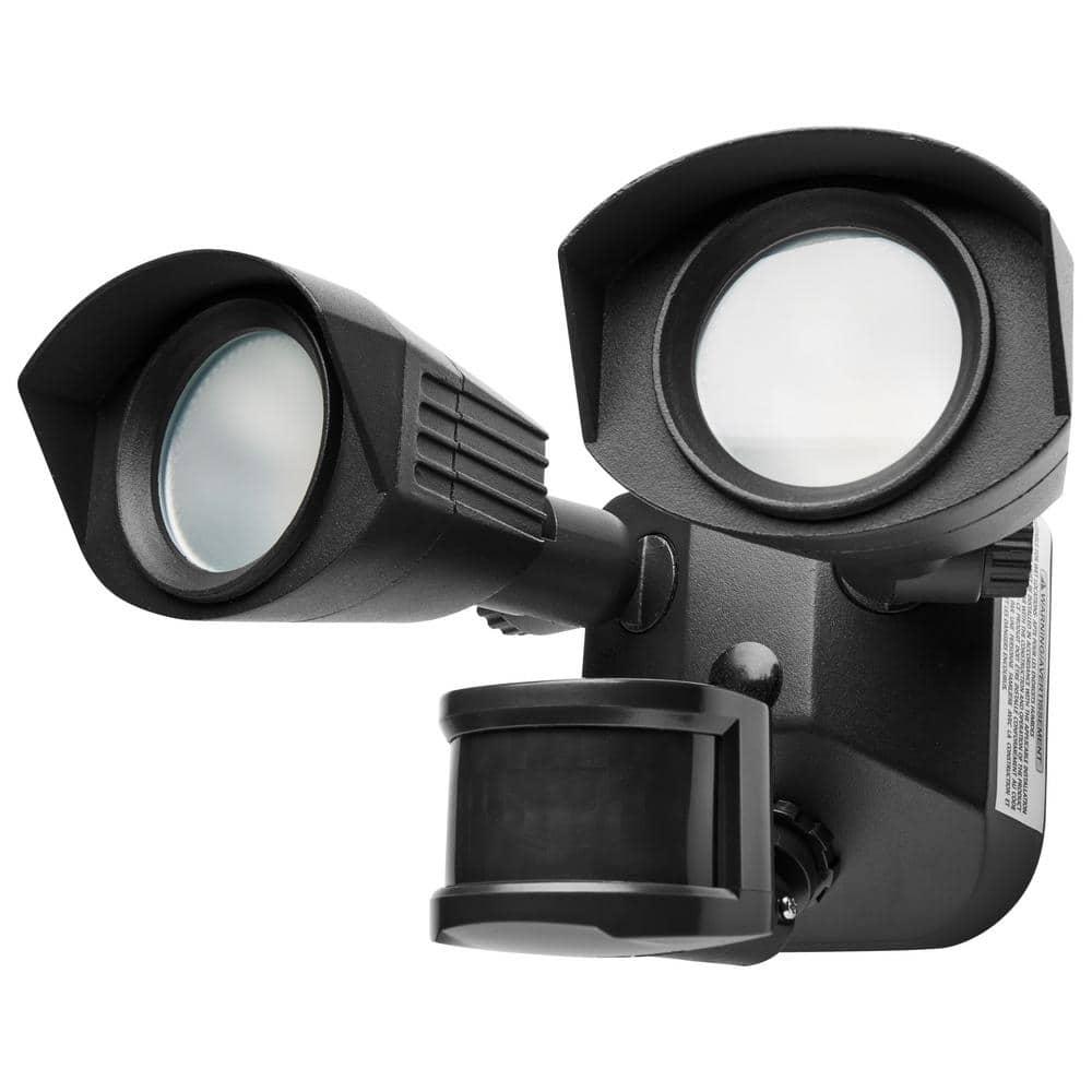 Nuvo 2 - Head LED Hardwired Dusk to Dawn Outdoor Security Flood Light with Motion Sensor