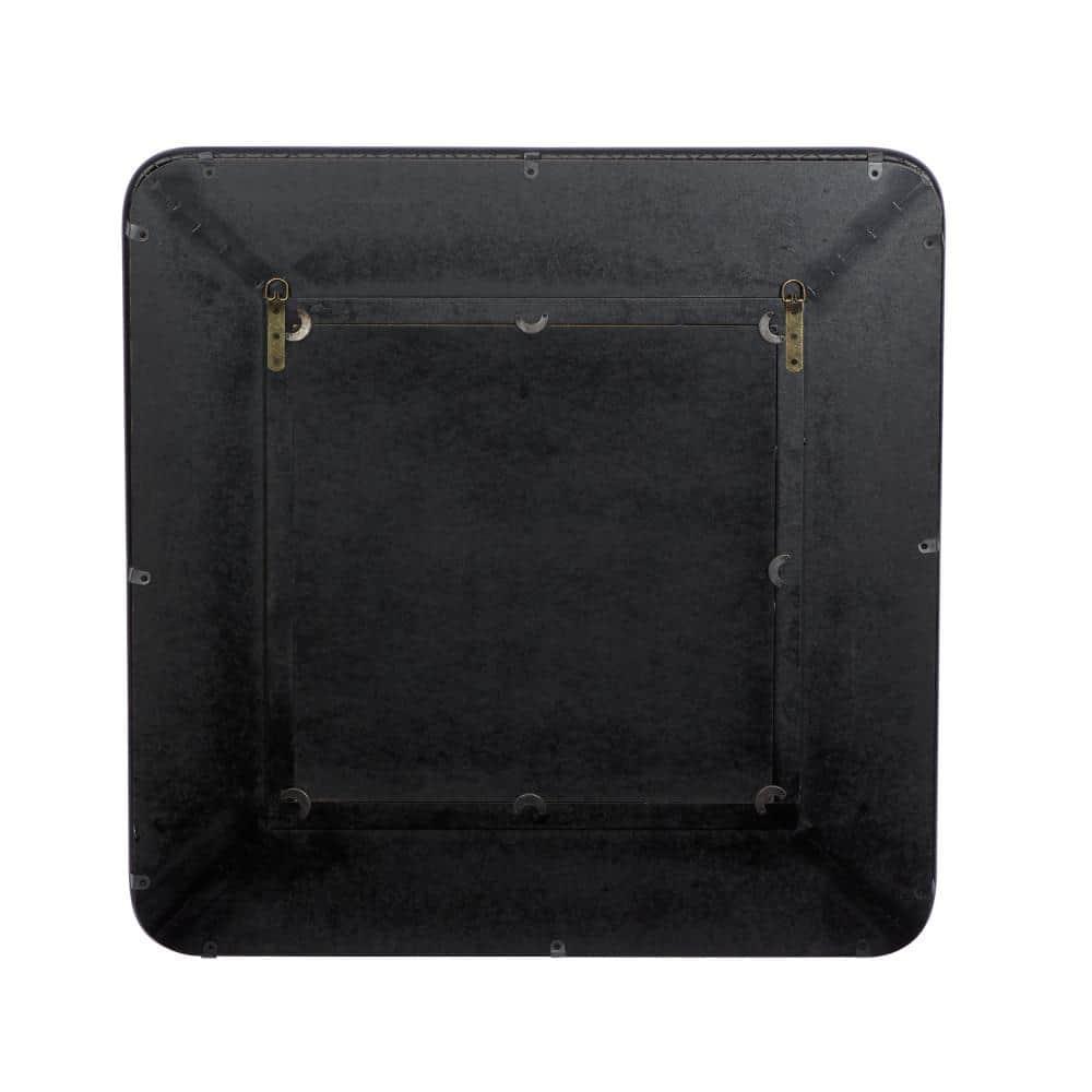 DecMode 32"W, 32"H Square Wall Mirror, Brown