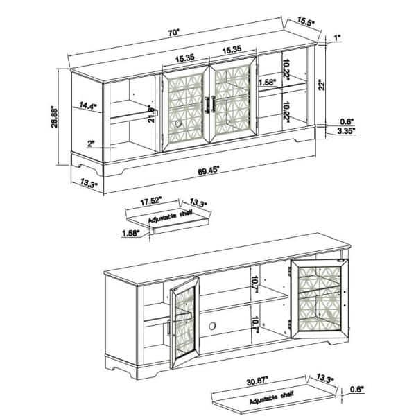 Decorative TV Stand for TVs up to 70" Green - Festivo