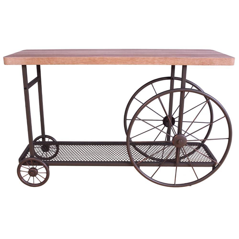 Francie 48" Accent Tables Oak and Antique Gray - Acme Furniture