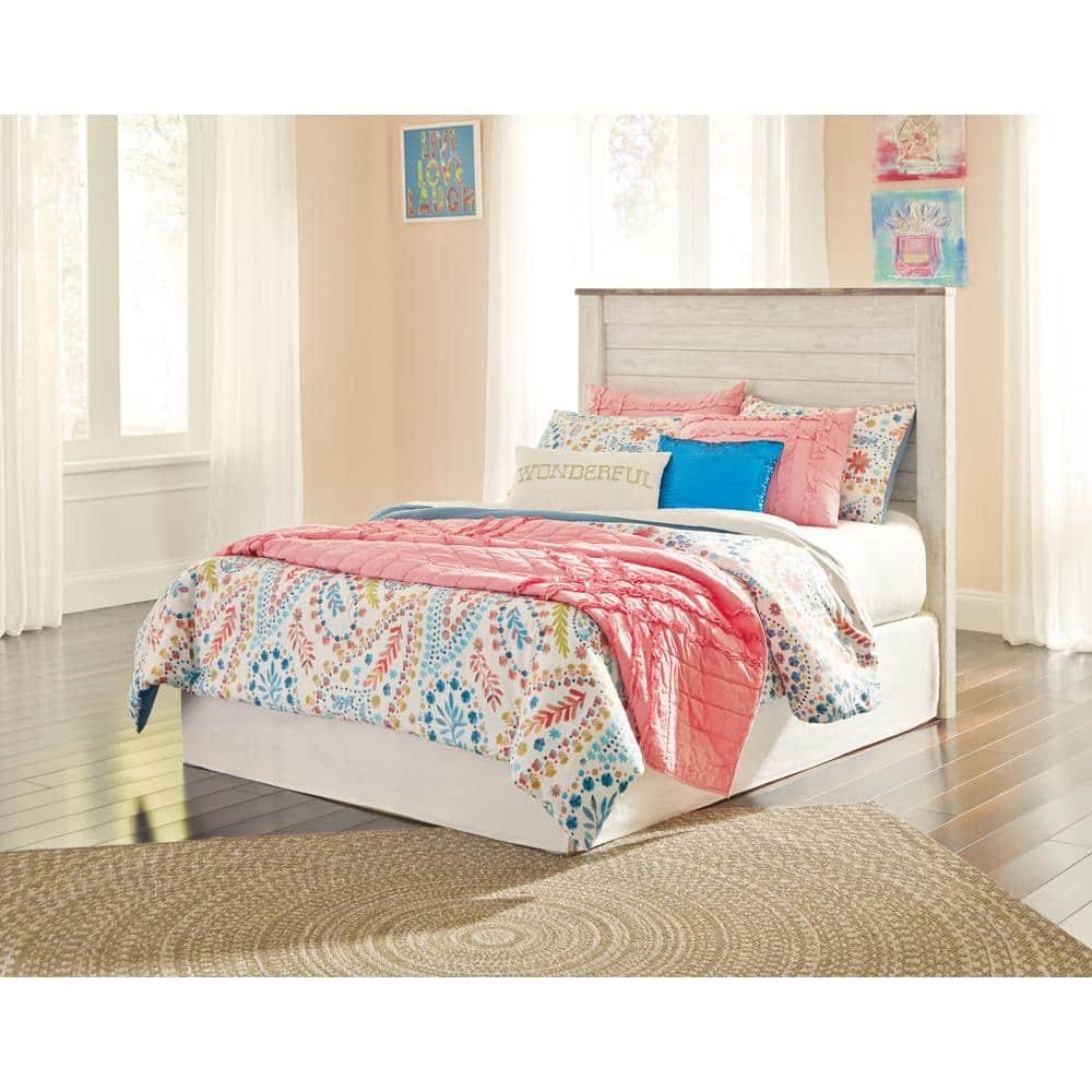 Signature Design by Ashley Casual Willowton Full Panel Headboard  Whitewash
