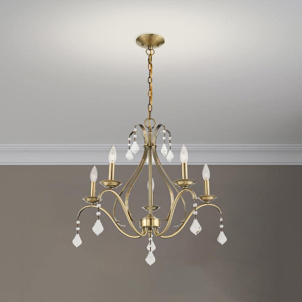 Livex Lighting Caterina 5 - Light Chandelier in  Antique Brass