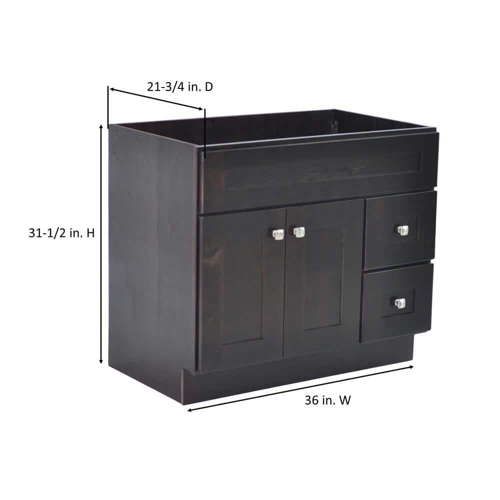 Design House Brookings 36 Inch Bathroom Vanity, Ready to Assemble, Solid Wood, Sherwin Williams – Design House, 587097